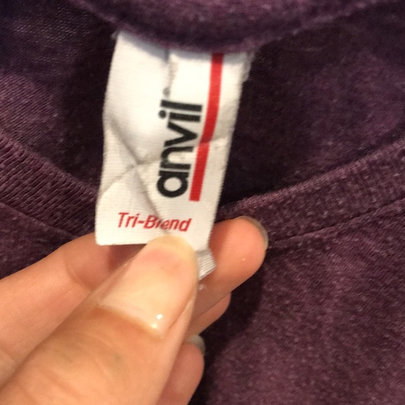 Anvil Purple v-neck t-shirt - Picture 2 of 3